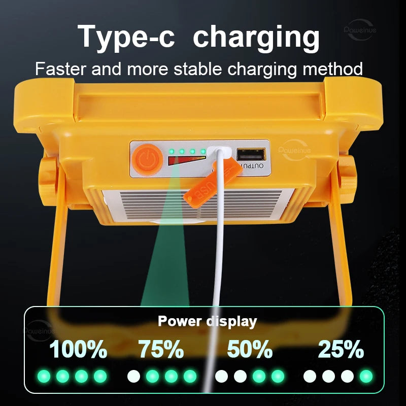 10000000LM Solar Portable LED Lamp Bright Rechargeable Multifunction Waterproof Camping Lamps Outdoor Emergency Portable Lantern