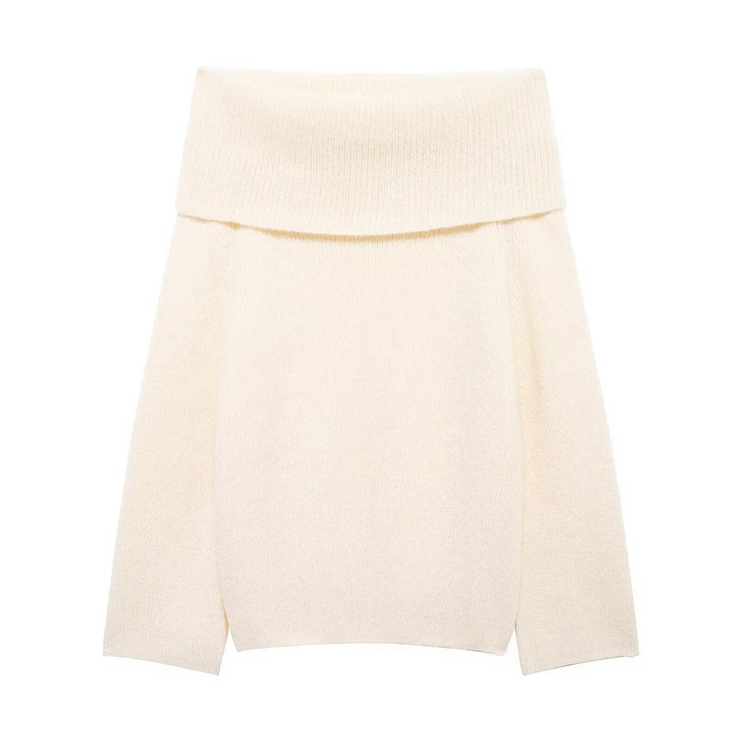 NEW Arrivals Retro Women's Elegant Slash Sweater Pullover Women's Chic Loose Knitted Casual Clothes Ladies Girls Casual Apparel Accessories Clothing Supplies