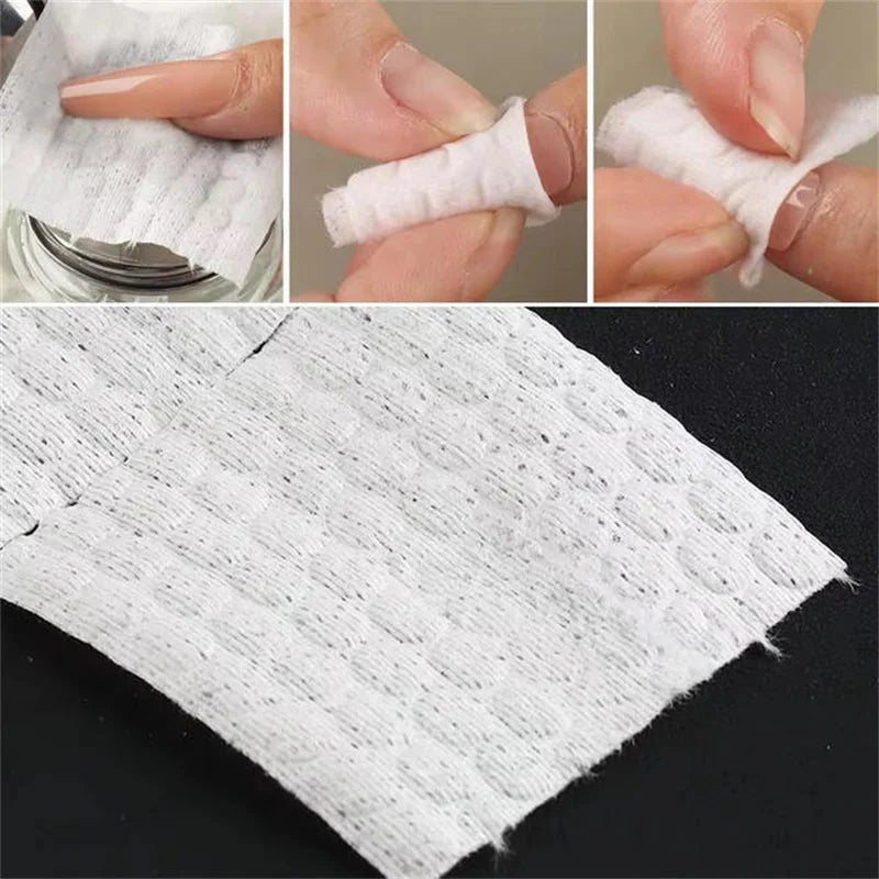 1000 PCS Set Roll Nail Cotton Wipes UV Gel Nail Tips Polish Remover Cleaner Lint Paper Pad Soak Nail Art Cleaning Manicure Tools Set Nail Care Supplies