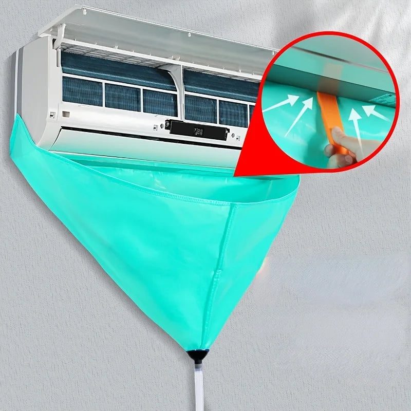 NEW Arrivals 8PCS Set 90cm Air Conditioner Cleaning Cover Hanging AC Water Washing Bag Reusable Summer Cleaner Tools Thickened with Pipe Home Cooling Accessories