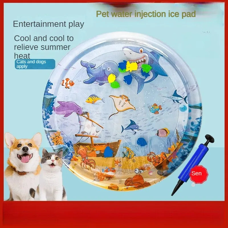 Pet Inflatable Water Mat, Dog Toy, Thickened and Durable Water Mat, Outdoor Water Toy