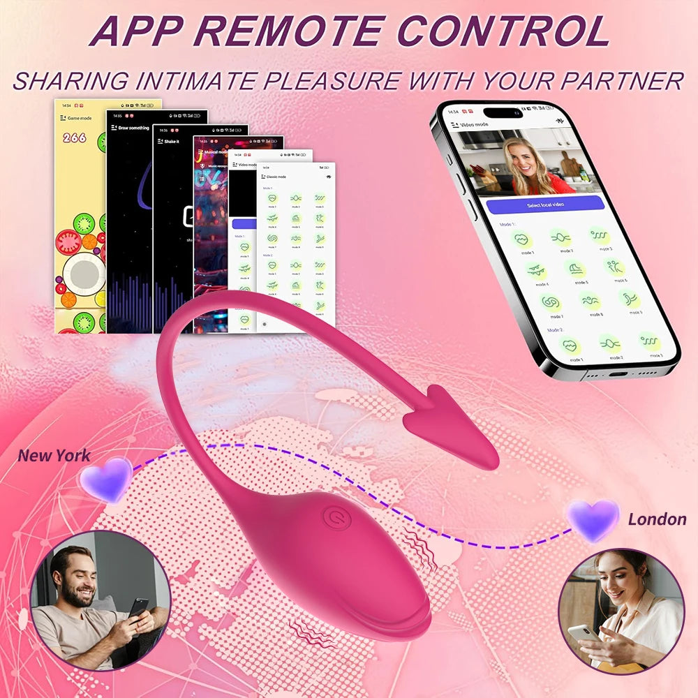 9 Modes Bluetooth G-Spot Dildo Vibrator Egg Outdoor Travel Endless Pleasure Supplies Adult Sex Toys For Women APP Control Clit Stimulator Vagina Anal Massager Female Masturbator Products