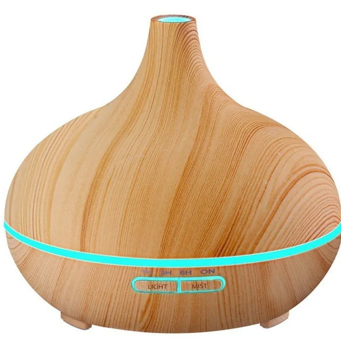 NEW Clear/Dark Wood Color Aroma Remote Control Diffuser And Humidifier 150/550ML Home Living Room Bedroom Office Humidifier + 6 Essential Oil Bottles Aromatherapy USB Charging Diffuser