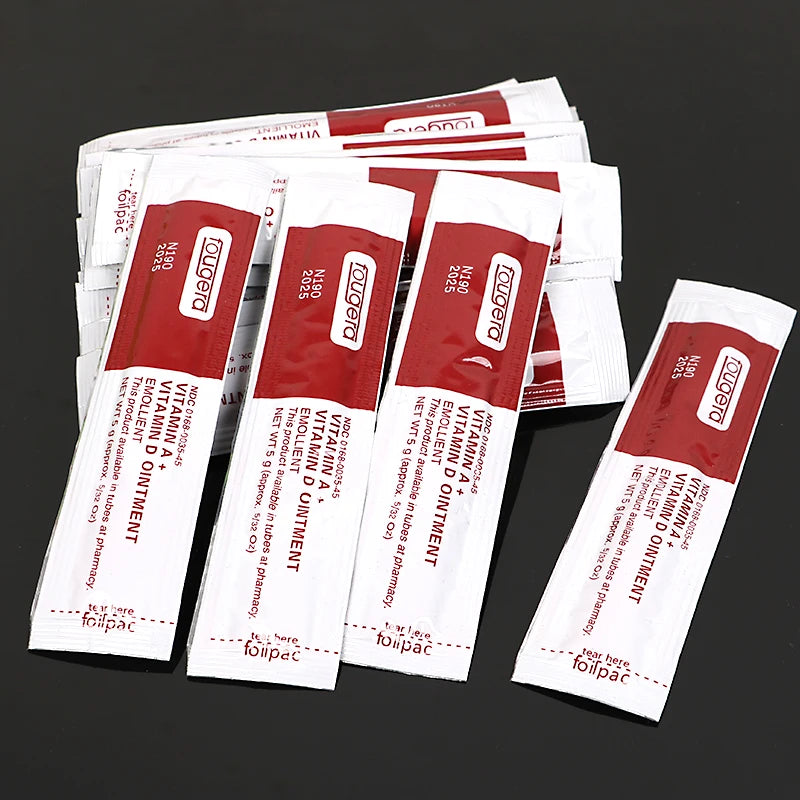 NEW 50/100PCS Set Vitamin A and D Anti Scar Repair Gel Tattoo Lips Eyebrow Care Ointment PMU Micro Blade Tattoo Aftercare Repair Cream for Body Art Women Men Skin Care Accessories Cosmetic Supplies