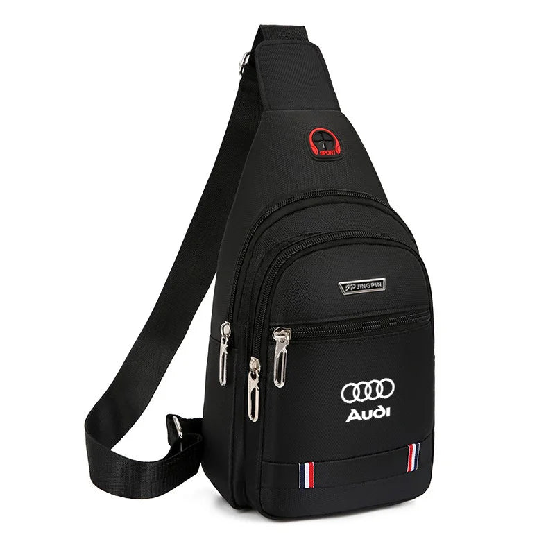 Leisure AUDI Car Backpack One-Shoulder Messenger Bag Chest Bag For Audi A3 A1 A4 B8 B7 A6 C7 A5 A7 A8 B9 B6 C6 Q2 Q3 Q5Q7
