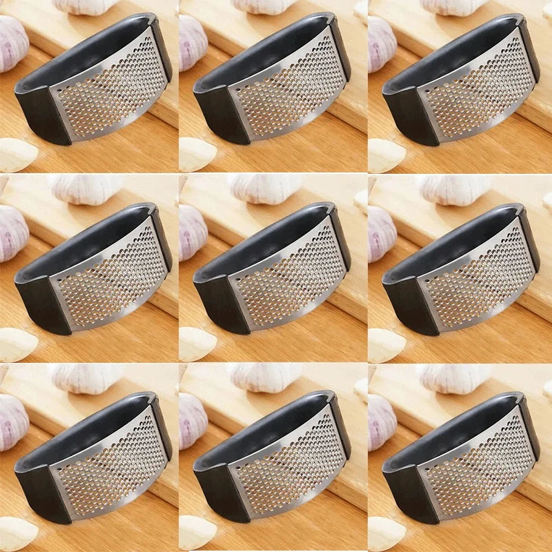 NEW Arrivals 9 PCS Set Stainless Steel Washable Garlic Press, Thickened Garlic Clip, Household Garlic Puree Grinder, Garlic Mortar, Kitchen Tools Set