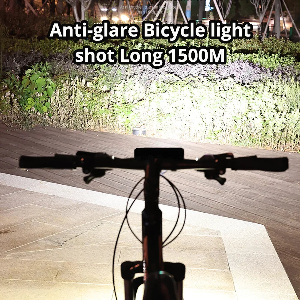 Full Set 8000mAh + Power Bank 10000LM Bicycle Light 500M Lighting Distance Front Bike Light Waterproof 8000mah 5*P90 Flashlight USB Charging MTB Road Cycling Lamp Accessories Sports Supplies