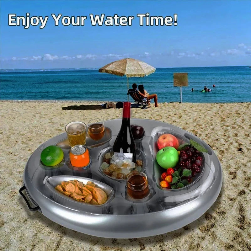 NEW 70x50CM Summer Sea Bucket Cup Holder Inflatable Pool Beach Swimming Play Family Party Float Beer Drink Tray Cooler Table Home Swimming Pool Beach Accessories