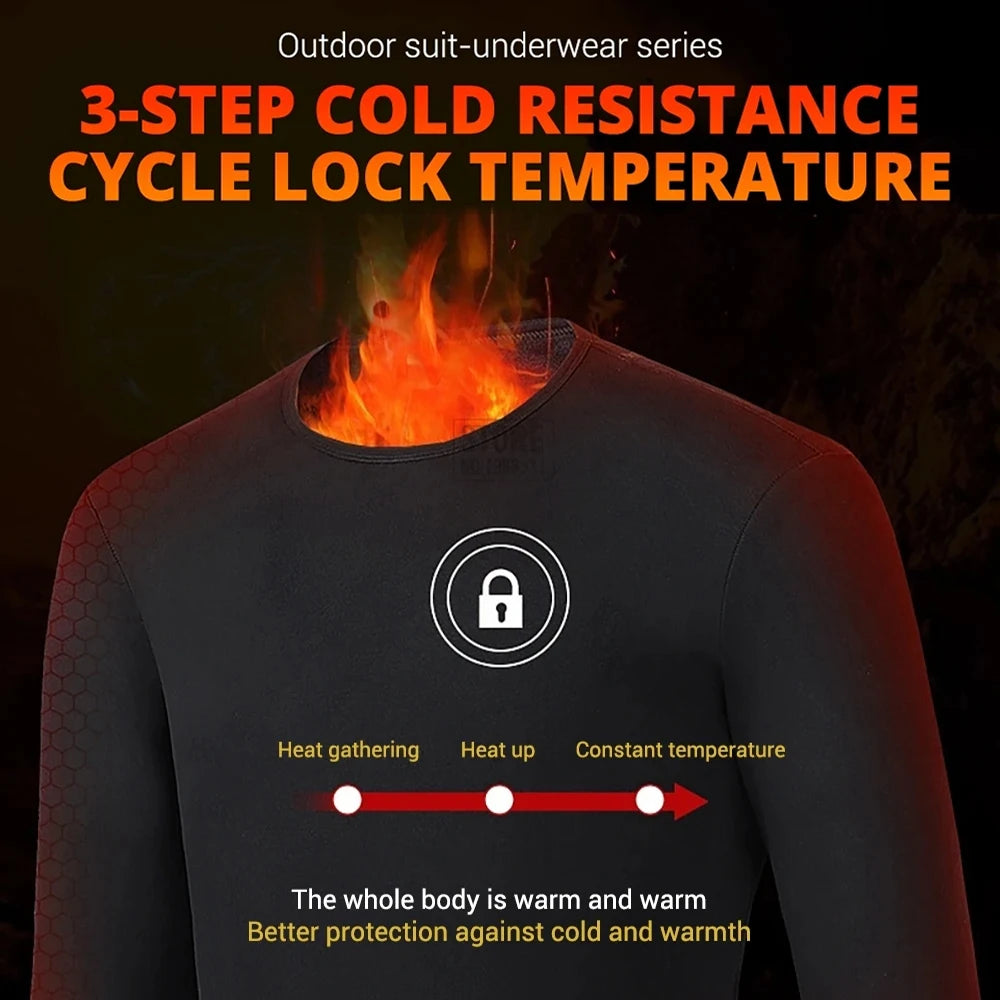 2 PCS Women Men Suit S-3XL UK Plus Size Electric Clothes 52 Areas New Material Technology Heated Underwear Winter Thermal Underwear Women Men Heating Jacket Winter Accessories USB Electric Heating Clothes