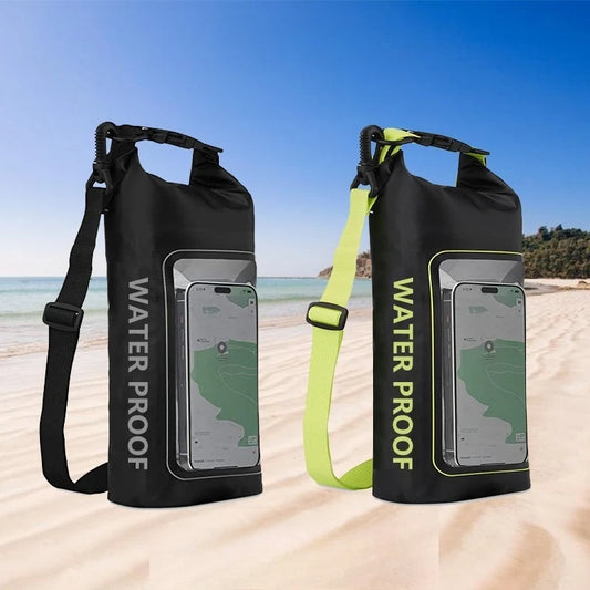 2L Swimming PVC Pack Dry Bag Touch Screen Outdoor Waterproof Shoulder Kayak Bags Trekking Drifting Rafting Surfing Boating Bag Summer Water Sports Accessories
