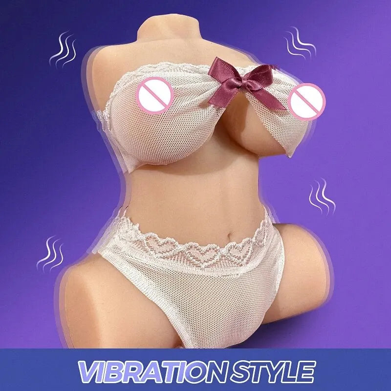 Mini 1.08LB Sex Doll for Men Realistic Pocket Pussy Adult Sex Dolls Torso with Breasts 3D Textured Virgin Vagina Channel