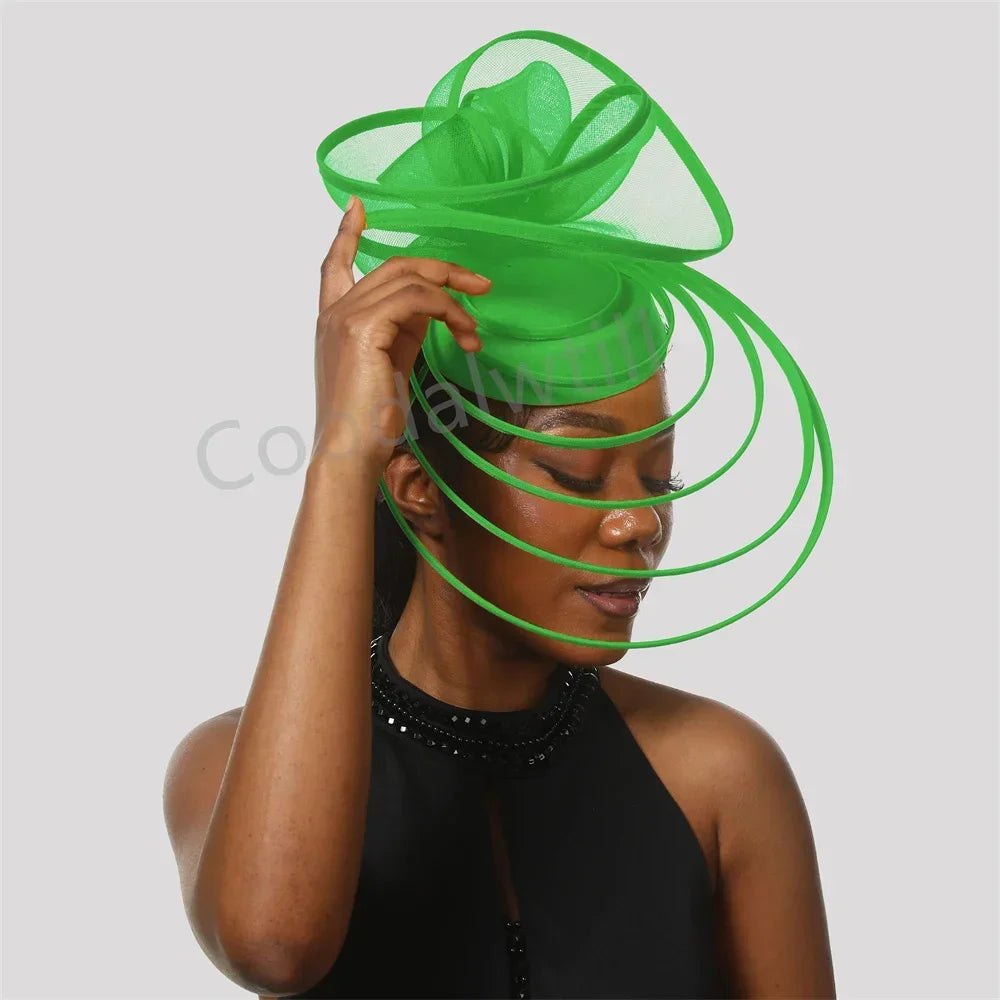 18 Colors Luxury Evening Wedding Tea Cocktail Party Mesh Fascinator Wedding Hat Women Blue Pillbox Cap For Royal Ascot Party Tea Headpiece Bride Wedding Headwear Ladies Apparel Accessories