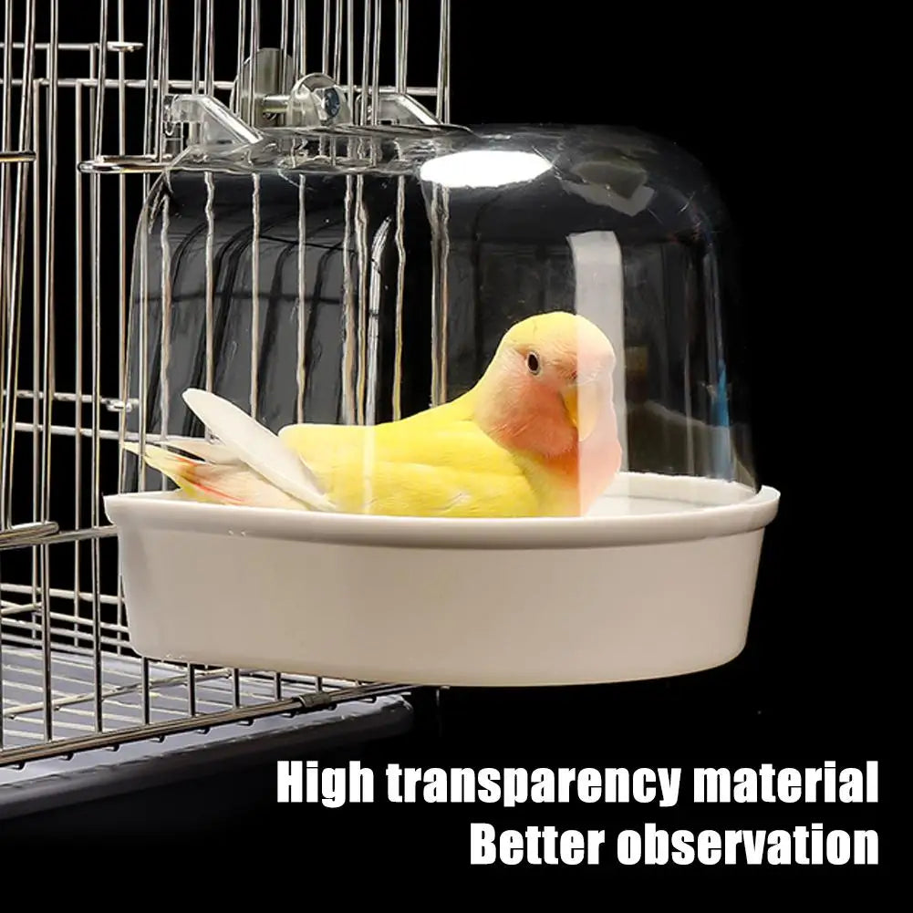 Clear Bird Bath for Cage Parakeet Bird Cage Parrots Bathtub Bath Shower Box Cage for Little Bird Canary Budgerigar Cockatiel