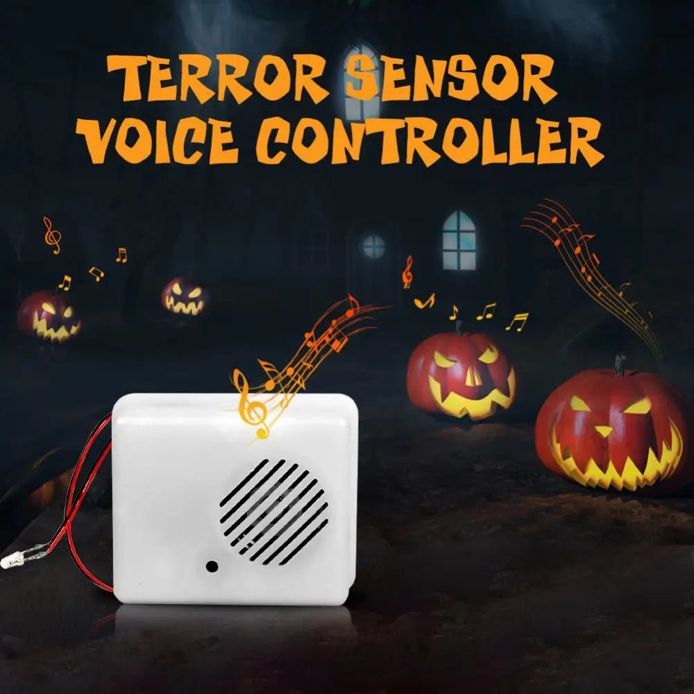 Halloween Sound Sensor Voice-Activated Scary Props Halloween Decoration Sound Sensor Scream Speaker Haunted House Horror Props