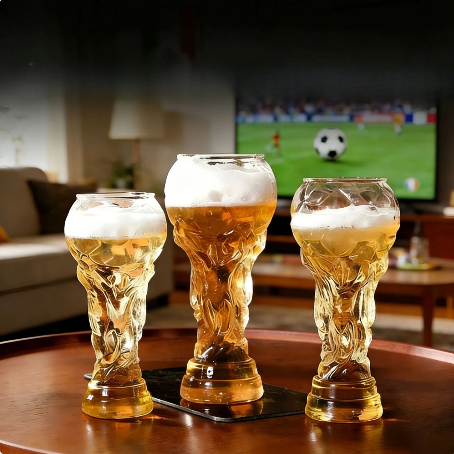 2026 World Cup 5 PCS Set 600ml Creative Football Shaped Beer Mug Large Capacity Unique Bar Pub Night Club Hotels Restaurants Collectible Glass for Drinks Gift for Soccer Fans Drinkware Barware Accessories