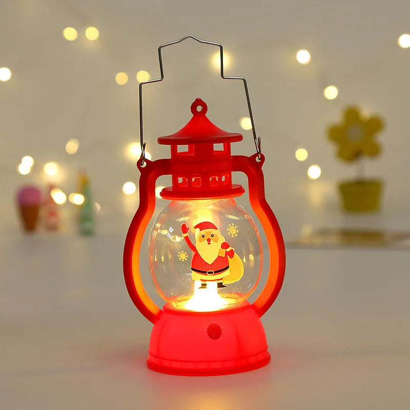 Portable LED Christmas Santa Claus Snowman Lanterns Indoor Decor Lights Battery Powered for Home Xmas New Year Navidad Ornaments