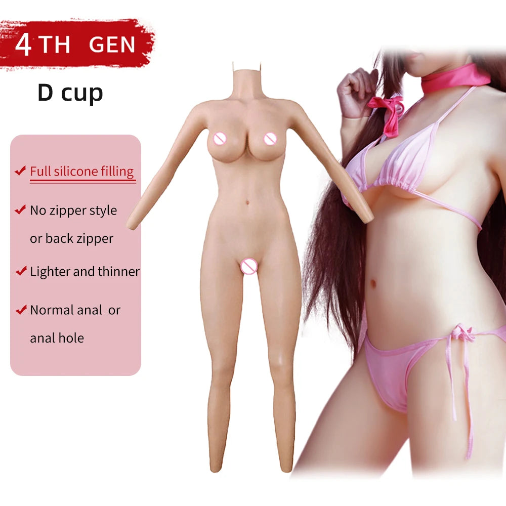 Full Body Silicone Onesie No Oil Crossdresser Sissy  Shemale Drag Queen Silicone Bodysuit  Silicone Breast Forms Suit