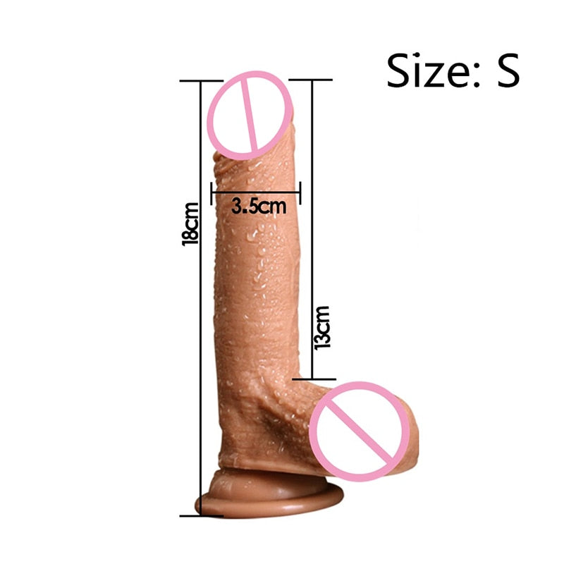 7/8 Inch Huge Realistic Dildo Silicone Penis Dong with Suction Cup for Women Masturbation Lesbain Anal Sex Toys for Adults 18