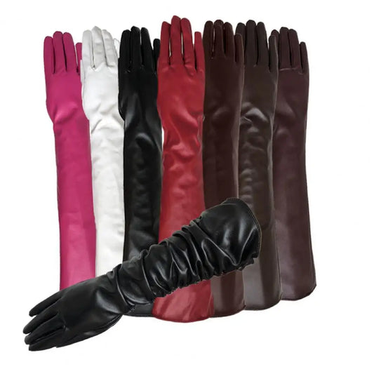 NEW Arrivals Full Finger Gloves Windproof Dress Gloves PU Leather Long Arm Gloves Costume Gloves For Dating Gifts Ladies Luxury Fashion Apparel Accessories