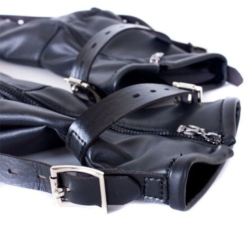 PU Leather Lockable Feet Restraints Soft Bondage Ankle Dog Paws Socks Bag Shoes Padded Fist Mitts Socks BDSM Bondage Sex Toys