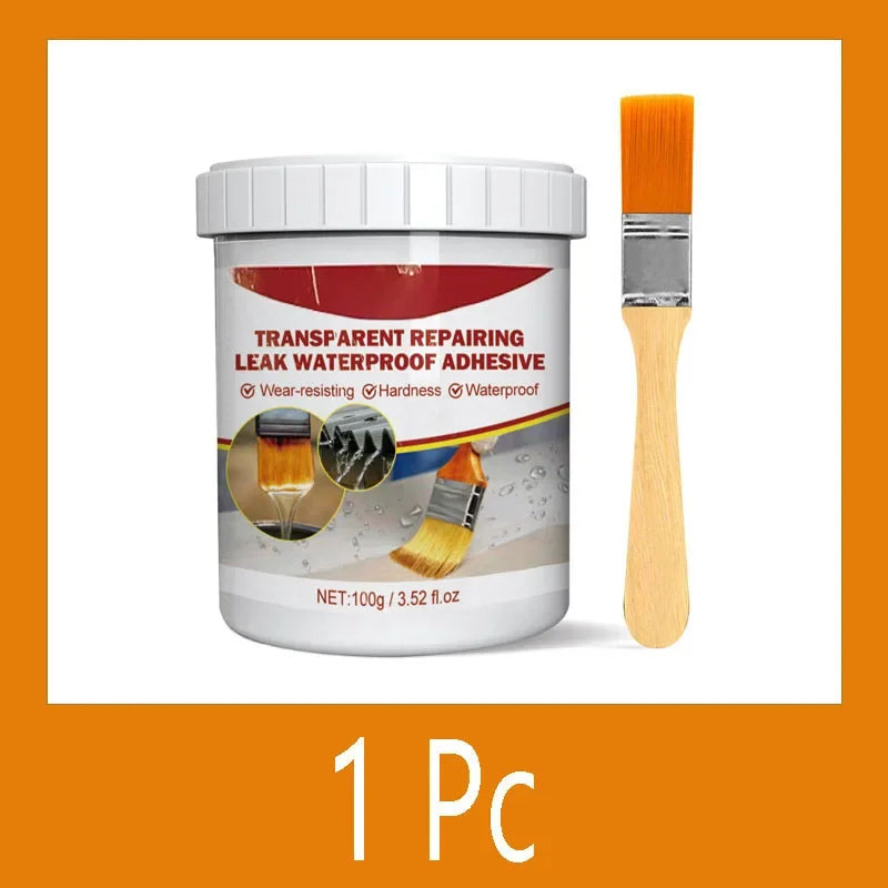 1-10 PCS Set Invisible Waterproof Agent Strong Transparent Sealing Coating Repairing Antileak Glue Invisible Paste Glue With Brush 100-1000g