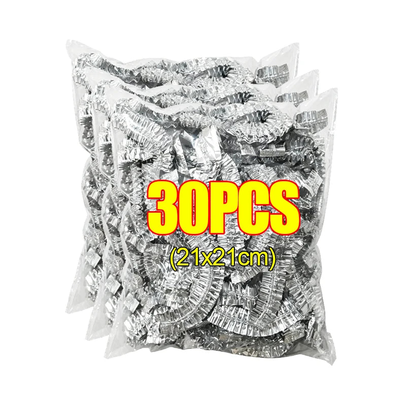 300 PCS Set Home Outdoor Travel Camping Picnic  Aluminum Foil Cover Reusable Heat Insulation Heat Preservation Food Grade Keep Food Fresh Oven Kitchen Takeaway Nutrition Bags