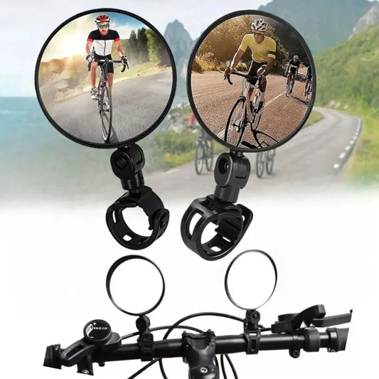 Bicycle Rearview Mirror 360 Adjustable Rotate Wide Angle Bike Rear View Mirrors Cycling Handlebar Easy to Install Convex Mirror