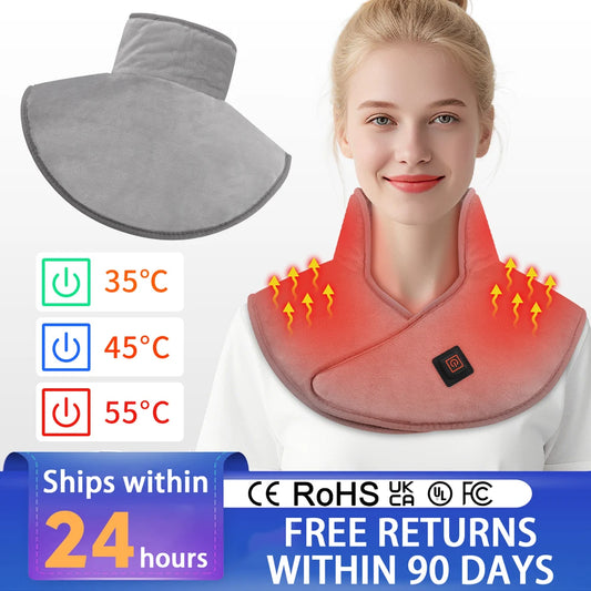 Electric Heating Shoulder Neck Pad Cervical Wrap 3 Gears Thermal Compress Shawl Household Warm Back Shoulder Body Blanket