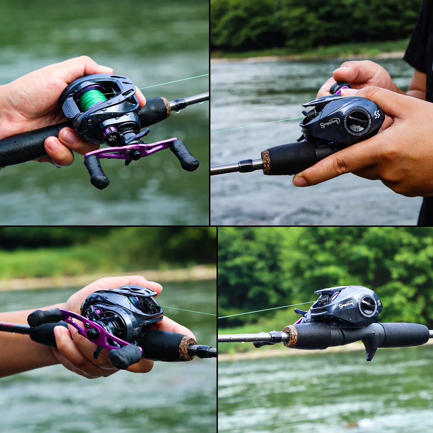 NEW Arrivals 5 Colors Full Set + Gift  1.7m Fishing Left/Right Rod Carbon Fiber Casting Rod and Baitcasting Reel combo with Free Line As Gift Max Drag 8kg for Sea Bass Professional Fishing Supplies