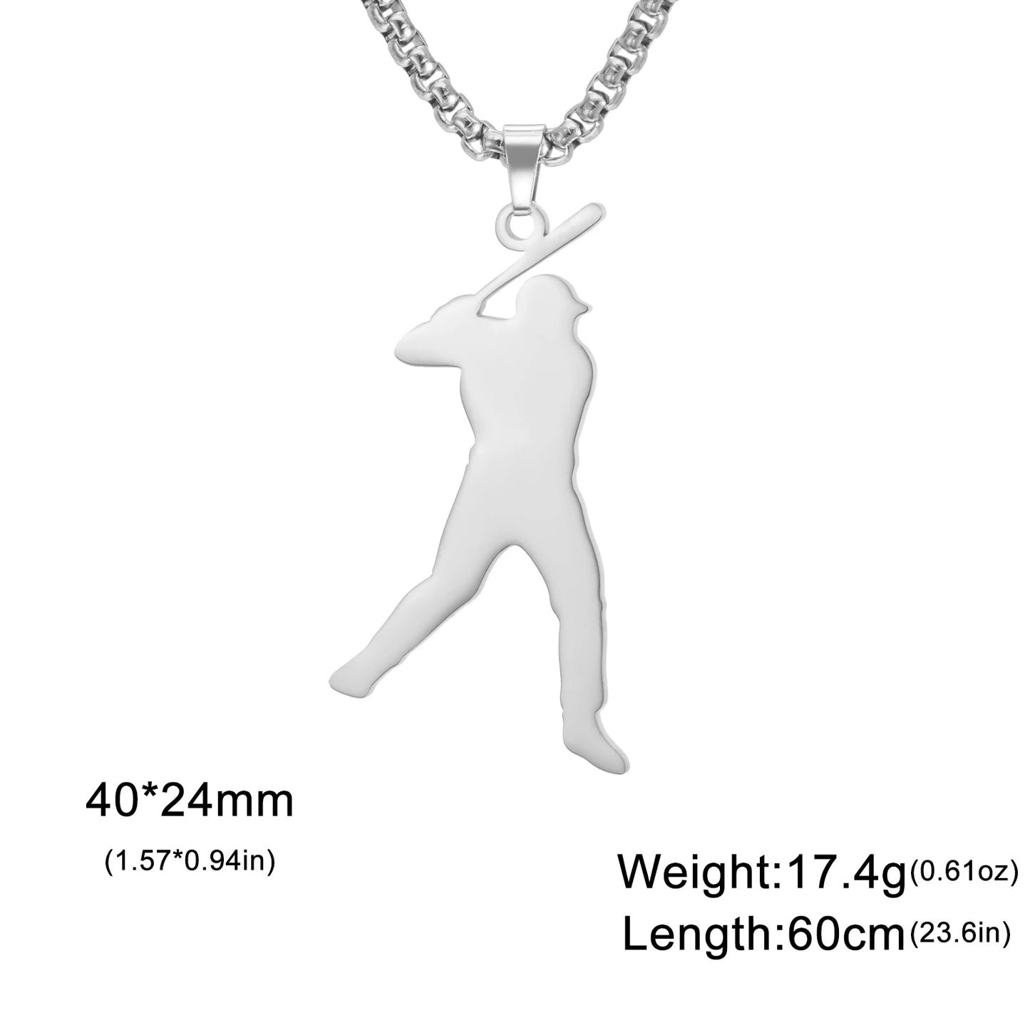 Baseball Gold Necklace Teen Boy Neck Chain Stainless Steel Pendant Necklace Fashion Sport Jewelry Men Sport Enthusiast Gifts