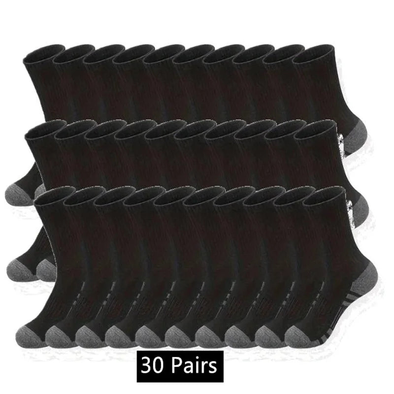 NEW Arrivals 10/20/30 Pairs Set Women Men's Classic Crew Socks Unisex Sports Socks Cycling Running Basketball Anti-Slip Outdoor Breathable Socks Sports Apparel Accessories