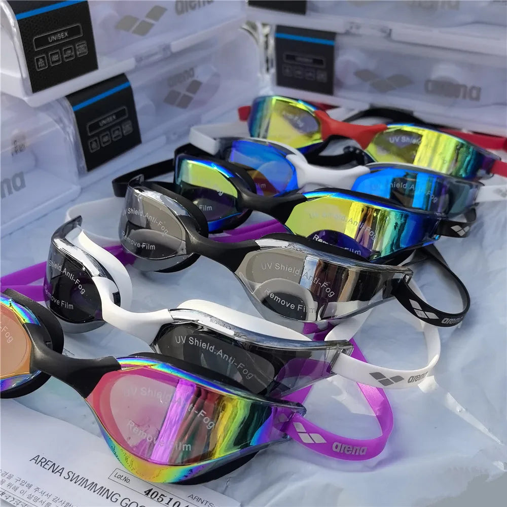NEW Arrivals 2PCS Set 100% Original ARENA Professional Swimming Racing Goggles High-Definition 7 Colors  Waterproof Anti-Fog UV400 Competition Training Swimming Top Quality Goggles