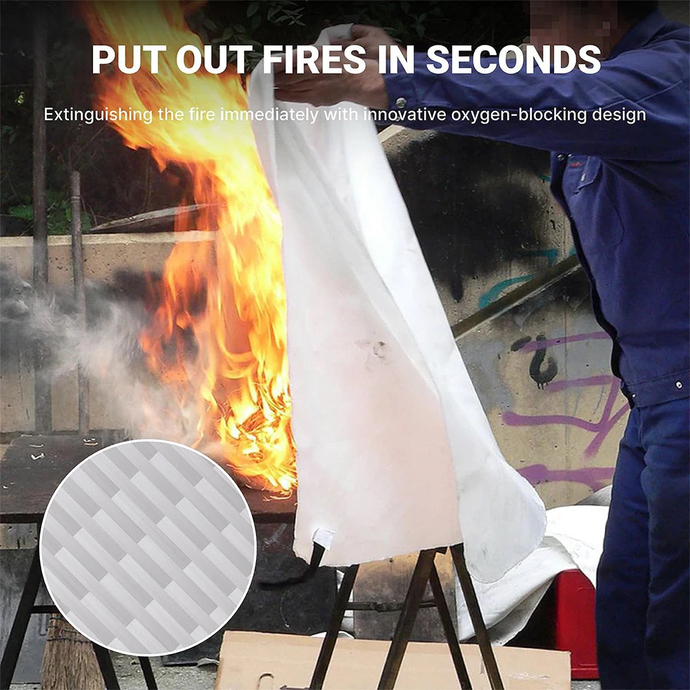 NEW 5PCS Set Portable Emergency Fire Blanket Retardant Fire Suppression Large Blanket Survival Shelter Safety Cover Fire Extinguisher Fireproof Mat Fire Products