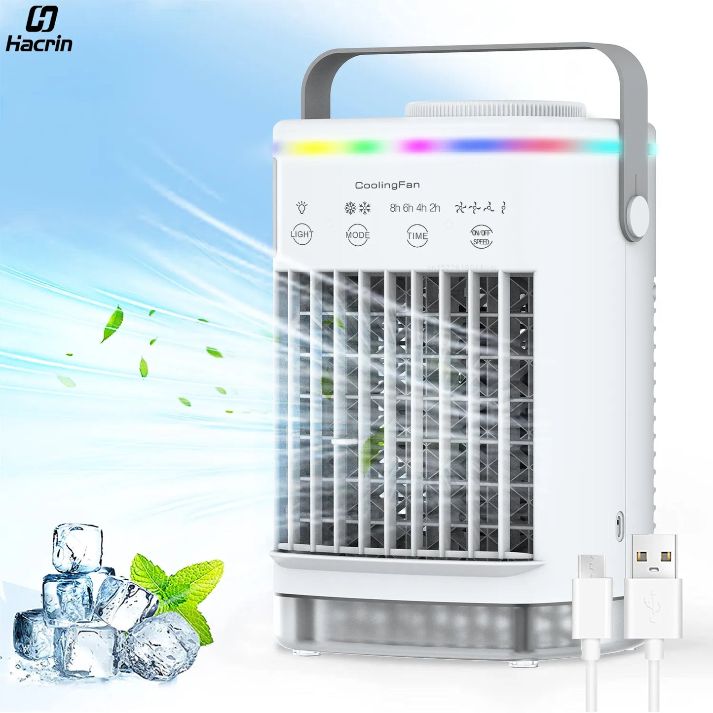 Mini Portable Air Conditioner / Air Cooler / USB Fan 700ml Ice Water / Air Cooling Fan With Humidifier