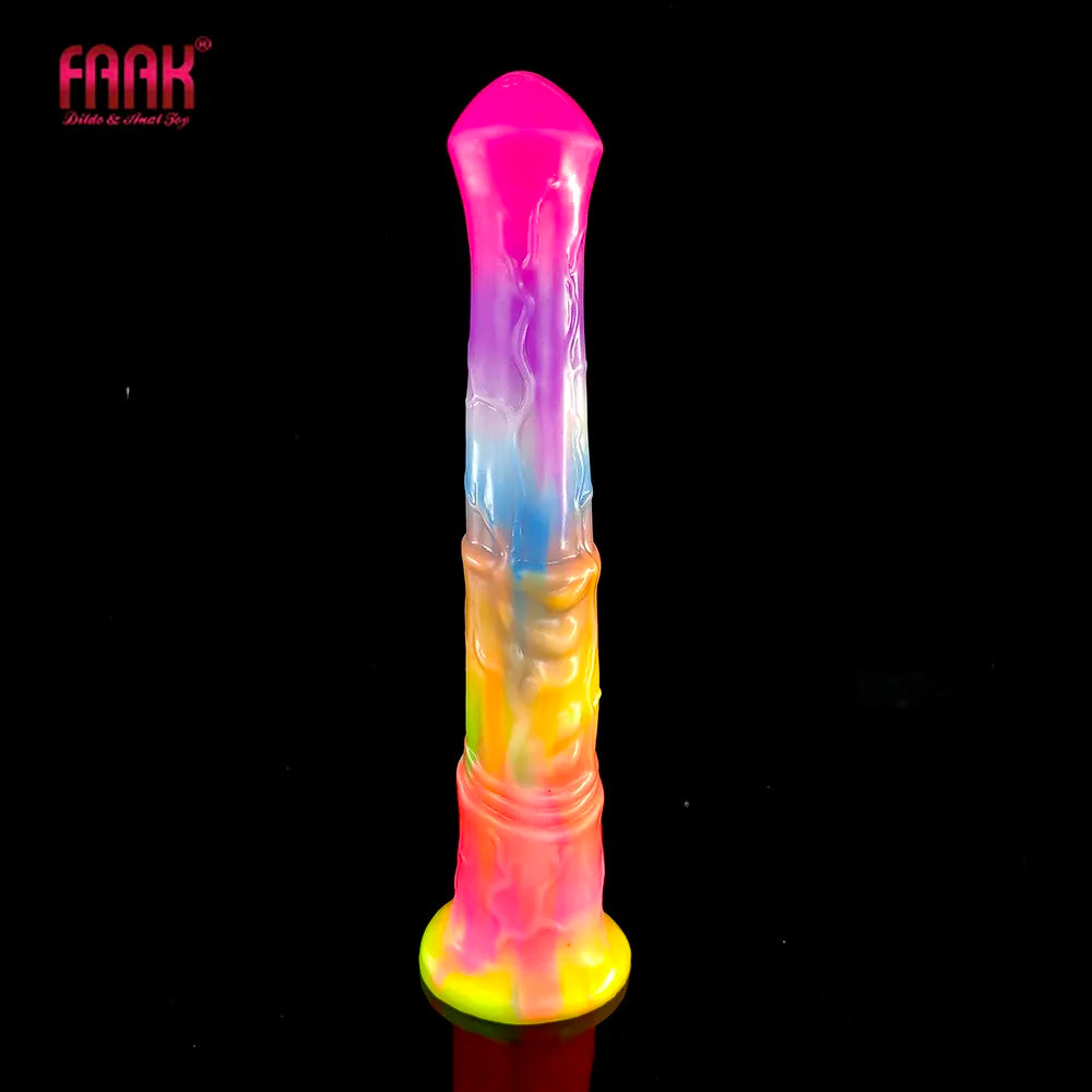 Adult FAAK Luminous Horse Dildo With Suction Cup Long Animal Penis Glow in Dark Flexible Anal Sex Toys For Women Men Erotic Products