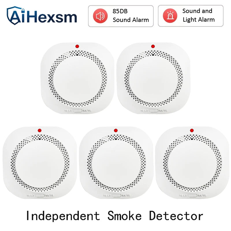 1-10 PCS Set Independent Fire Smoke Sensor Alarm Fire Protection Smokehouse Home Office Hotels Business Shops Security System Smoke Detector  Security Supplies