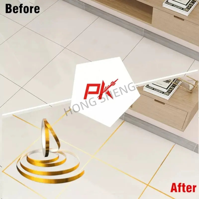 50M Gold Black Self-Adhesive Tile Stickers Tape Floor Waterproof  Wall Gap Sealing Strip Tile Beauty Seam Sticker Home Decoration