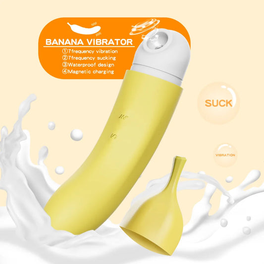 Banana Shape Vagina Sucking Vibrator Intimate Good Nipple Sucker Oral Licking Clitoris Stimulation Powerful Sex Toys for Women