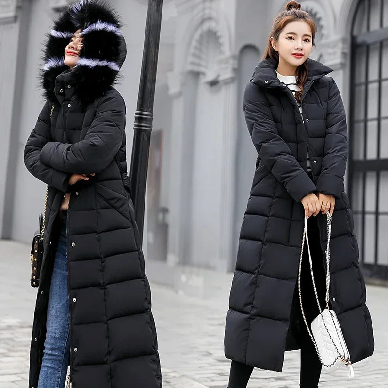 Low Price Sales Are Limited NEW Arrivals 5 Colors M-3XL Winter Warm Jacket Women's Bow Belt Real Fox Fur Collar Windbreaker Long Coat  Thick Snow Roads Overcoat