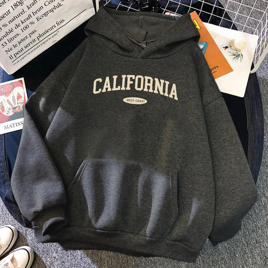 NEW Arrivals S-2XL 12 Colors California West Coast Design Women Hoody Hip Hop All-Match Streetwear Pocket Crewneck Clothes Fleece Comfortable Female Girls Casual Clothing Supplies