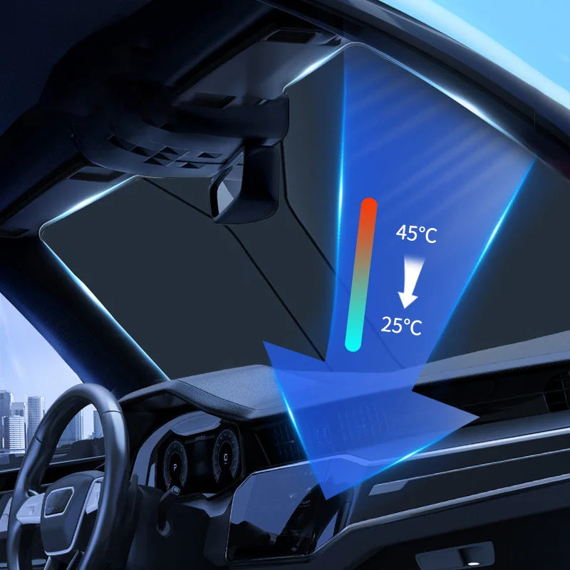 Car Windshield Sun Shade Cover Foldable Front Window Sun Visor Blocks UV Reflective Car Parasol Sunshade Protector Cover