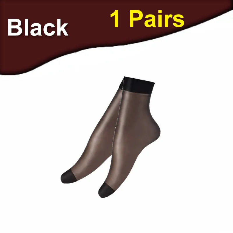 60Pcs=30Pairs Transparent Summer Socks Ultrathin Women Nylon Ladies Female Short Ankle Meias Elastic Crystal Spring Silk Sox