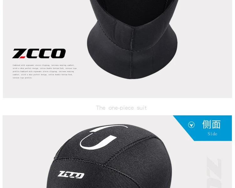 3MM Neoprene Professional Scuba Diving Cap Hood Neoprene Protect Hair Swimming Hat With Shoulder Snorkeling Equipment Hat Hood Swim Warm Wetsuit Accessories