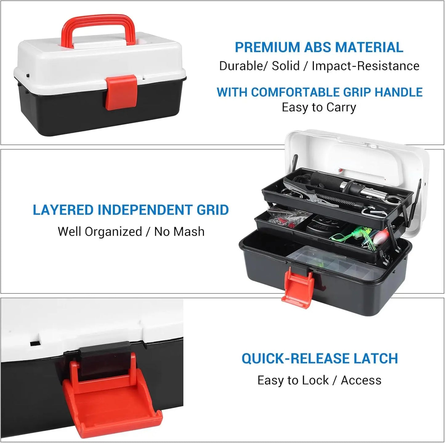 3 Layers 213 PCS Set Professional Fishing Tackle Box with Fishing Lures Kit Fishing Accessories Set Baits Hook Jig Gear Fishing Tool Case Gift