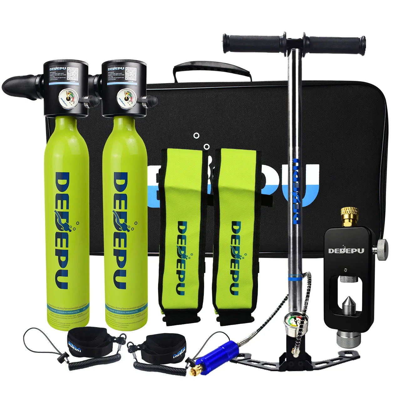 DEDEPU Scuba Diving Tank  Mini Diving Cylinder Equipment Snorkeling  Dive Bottle Oxygen With Hand Pump Dive Goggles Snorkeling