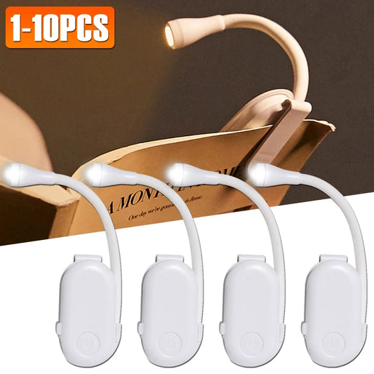 NEW Arrivals 5~10PCS Set Mini Book Light Laptop Keyboard Portable Clip Night Light USB Charging LED Dimmable Bedroom Eye Protect Camping Clip 360° Flip Book Lamp