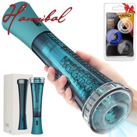 Adult Electric Male 3 Sucking Vacuum Penis Pump Male Masturbator Cup Pocket Pussy Dick Penis Enlargement Trainer Adult Sex Toy for Men