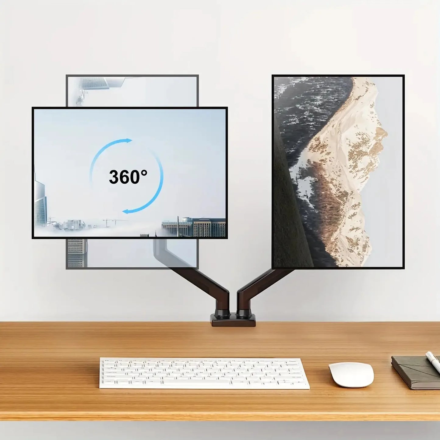 Dual Robotic Arm Monitor Stand Universal Free Hovering Telescopic Arm Base Computer Monitor Support Base Monitor Spring Bracket
