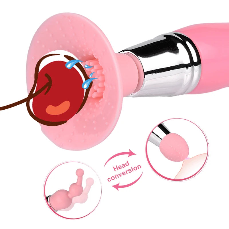 Mini 3 In 1 Vibrator Nipple Clitoris G-Spot Sucking Stimulator Bullet Vibrator G Spot Massager Vibration Oral Licking Sex Toys For Women Men