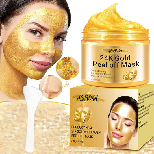 NEW Arrivals Korean 24K Gold Peel-Off Mask to Remove Blackheads and Acne and Cleanse Facial Masks Moisturizing Firming Brightening Korean Skin Care Products